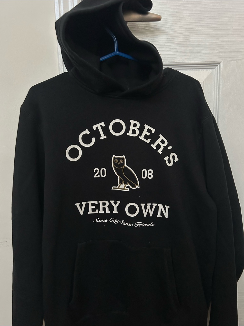 OVO Black Pullover Hoodie with White Logo